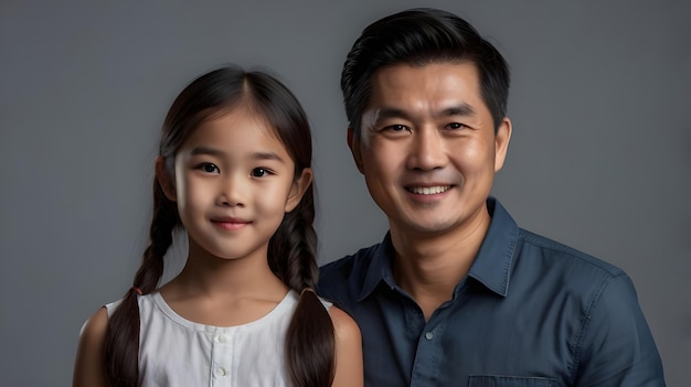 An asian father with his daughter on father day