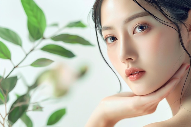 Asian female beauty modelskin care body care beauty salon AI Generative