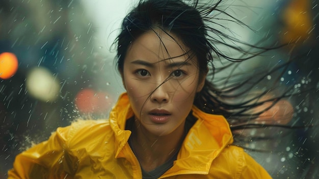 A Asian fitness woman running