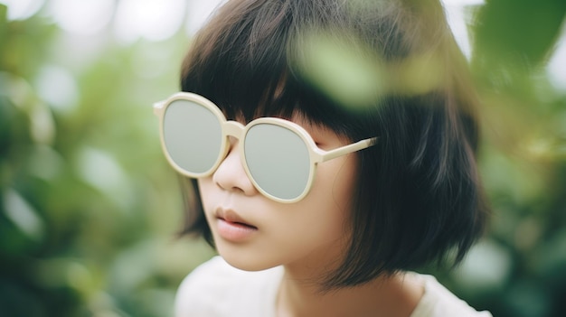 Asian girl with cool big glasses