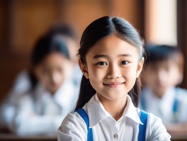 Asian Girls' Education Happy beautiful Asian Girl is smilling