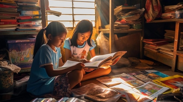 asian girls studying