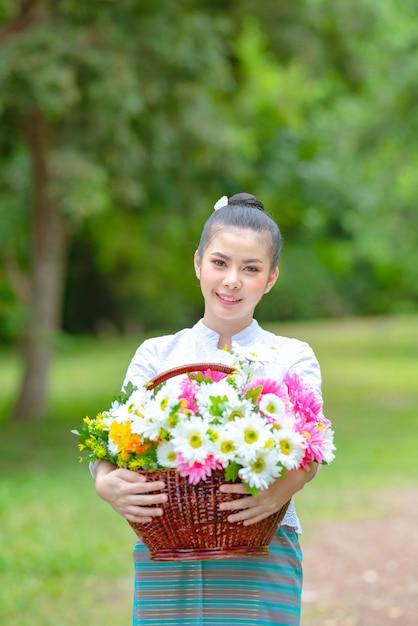 Asian hill tribes women ,beautiful women dressed in traditional traditions of the north, unique culture of Thailand, identity culture of Asia