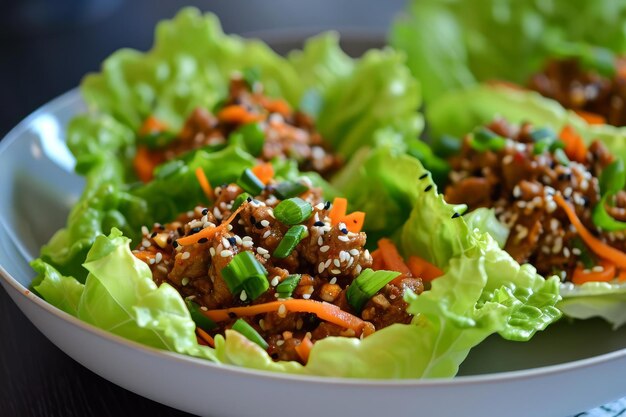 Asian lettuce wraps Generate ai