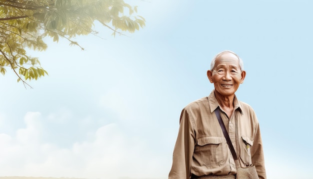 asian man sitting and smiling