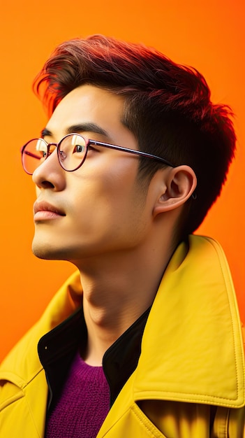 Asian man wearing glasses