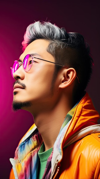 Asian man wearing glasses