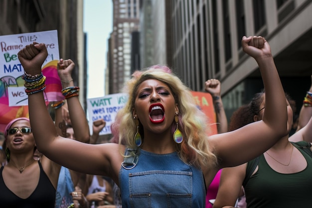 An Asian protest where participants fight for equal rights and acceptance of people with a nontradi