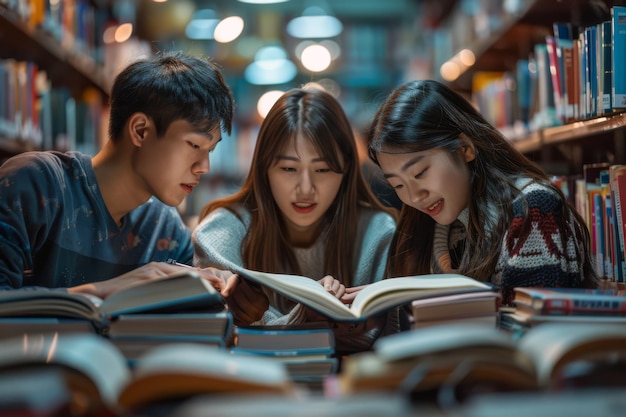 Asian Students Studying Together