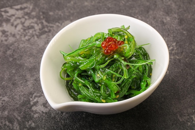 Asian traditional chukka salad in the bowl