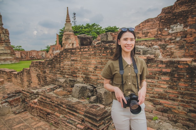 Asian traveler woman visiting Thailand