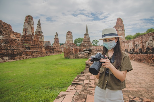 Asian traveler woman visiting Thailand