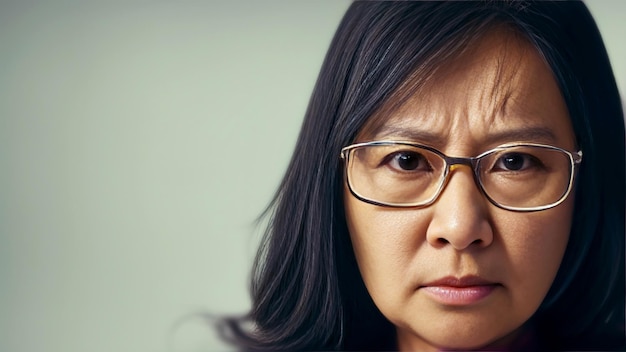 Asian woman feeling serious upset angrystress about the problem generative art by AI