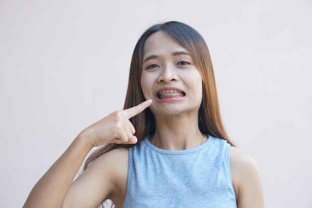 Asian woman having a toothache