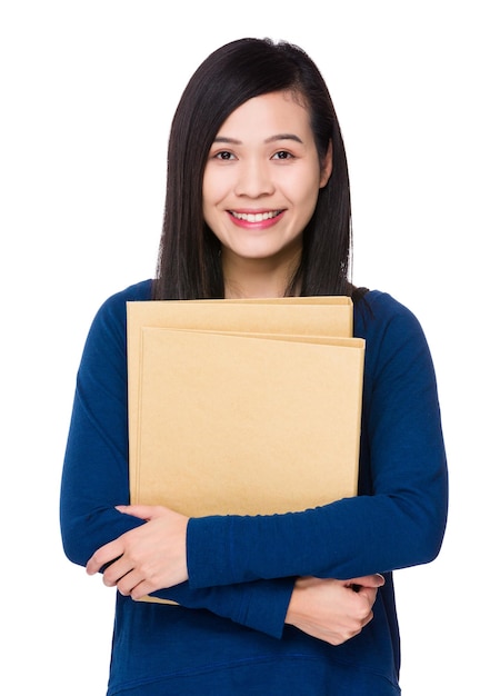 Asian Woman hold with folder