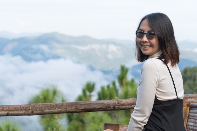 Asian woman smile and happy.