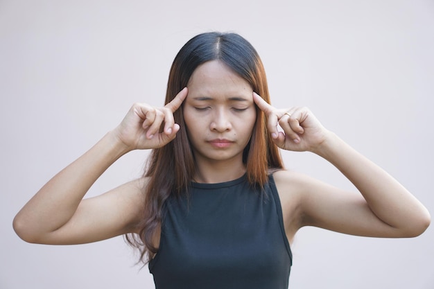 Asian woman thinking in business planning