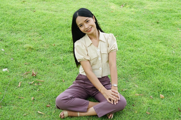 Asian woman tourists smile happily