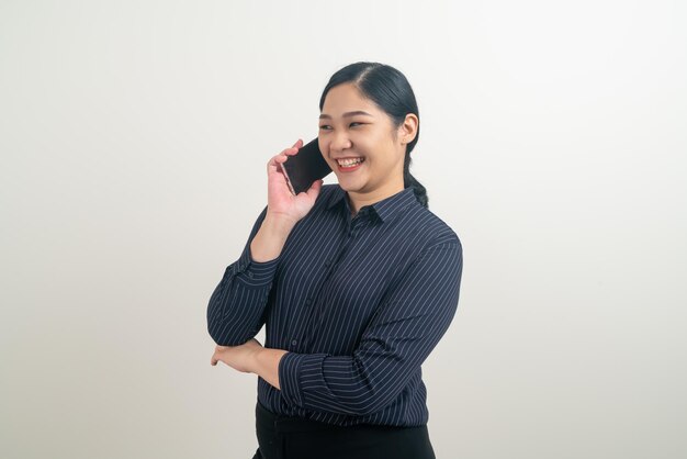 Asian woman using smartphone or mobile phone