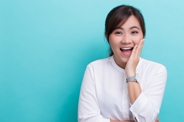 Asian woman with her watch