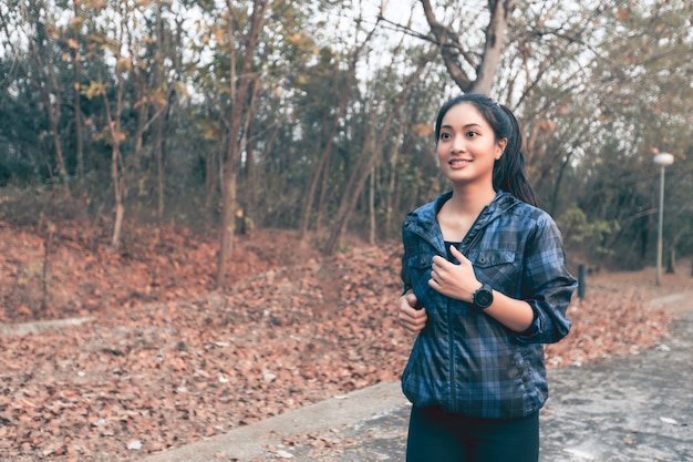 Asian women Running and jogging 