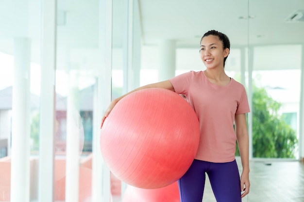 Asian women stretching and warm up before exercise