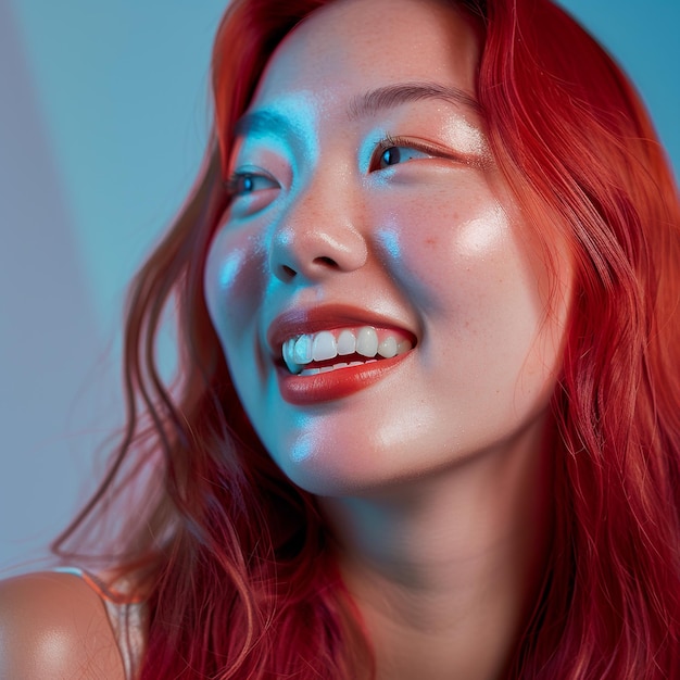 AsianBeauty_RedHairSkincarePortrait