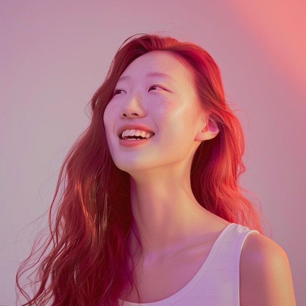 AsianBeauty_RedHairSkincarePortrait