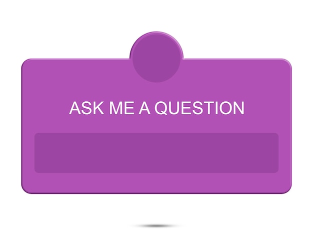 Ask me question purple form template social instagram empty background 3d