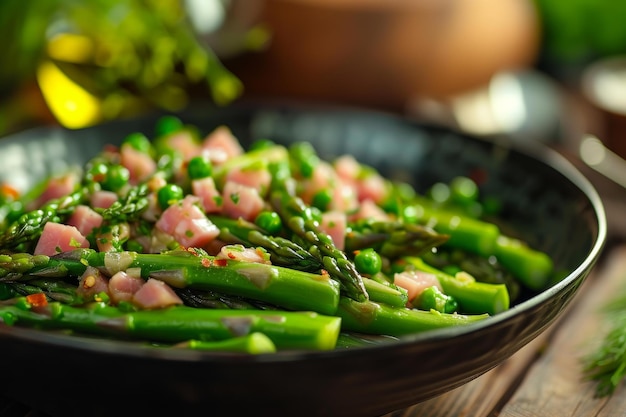 Asparagus ham plate sauce Generate Ai