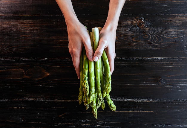 Asparagus in the hands