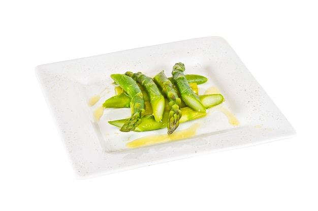 Asparagus on Plate with White Background