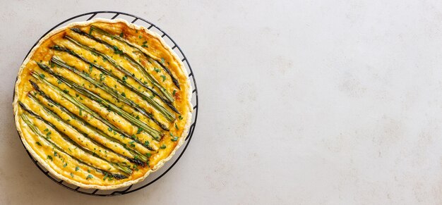 Asparagus quiche Vegetarian food French cuisine Pie