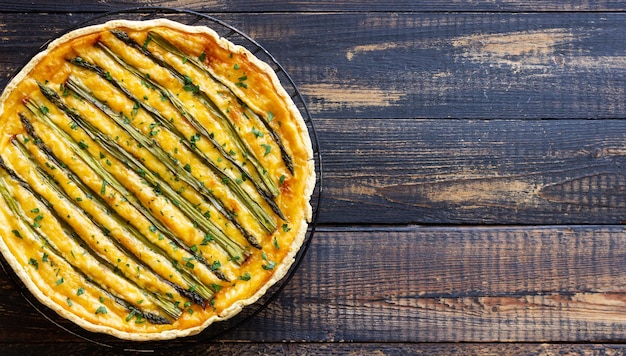 Asparagus quiche Vegetarian food French cuisine Pie