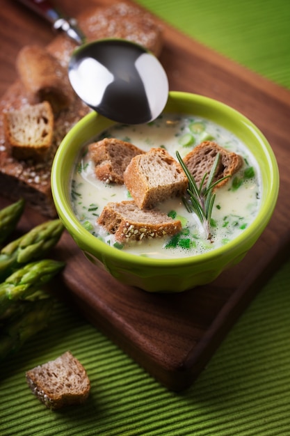 asparagus soup portion