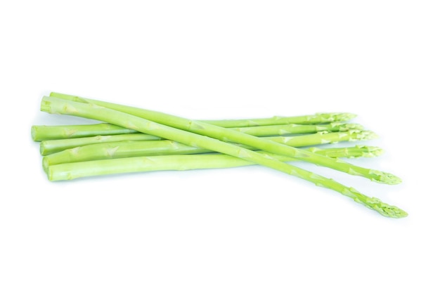 Asparagus on white background Green asparagus