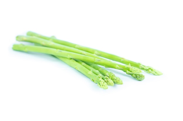 Asparagus on white background Green asparagus