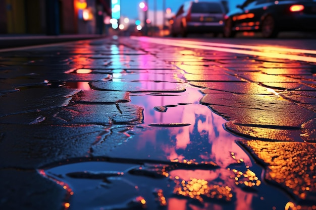 Asphalt Background In Rain Ai generative