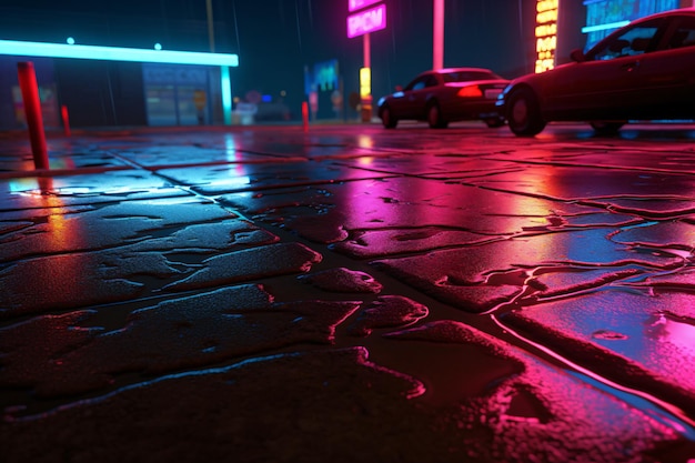 Asphalt Background In Rain Ai generative