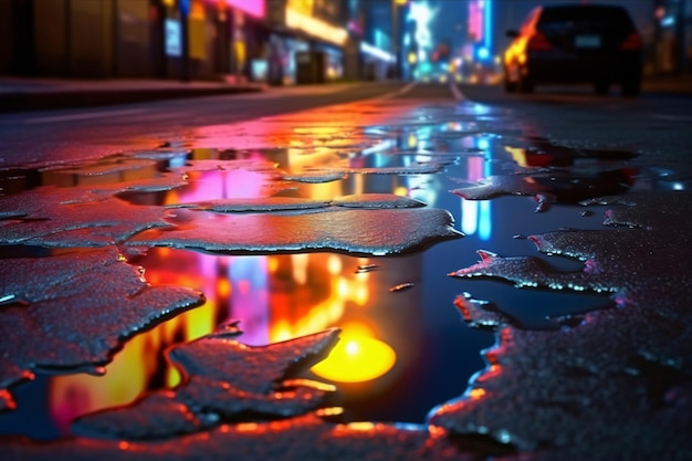 Asphalt Background In Rain Ai generative