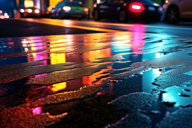 Asphalt Background In Rain Ai generative