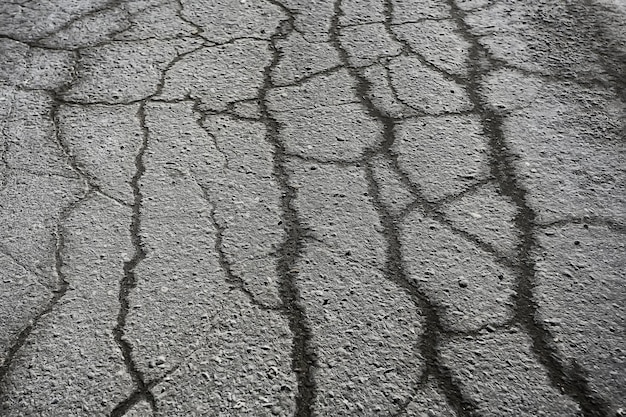 asphalt in cracks texture / abstract background cracks on asphalt road