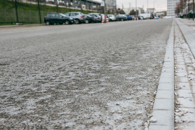 Asphalt pavement of the highway The coating is not new gradually collapsing