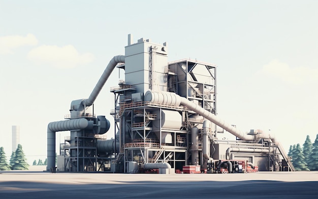 Asphalt Plant isolated on a transparent background