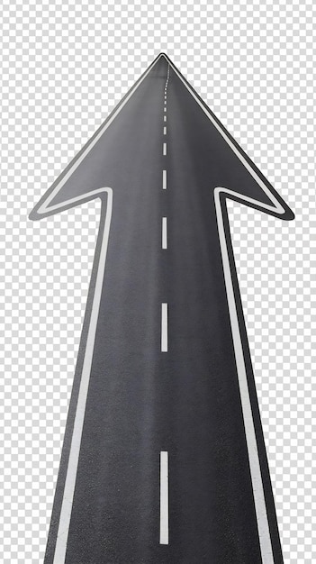 Photo asphalt road as an arrow isolated on transparent background