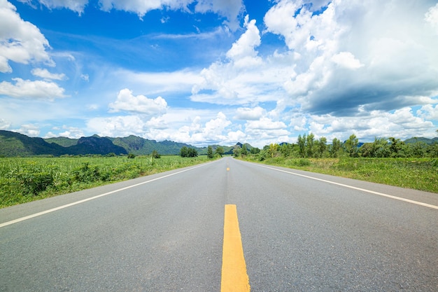 Asphalt road and landscape countrysideThe Way ForwardAsphalt