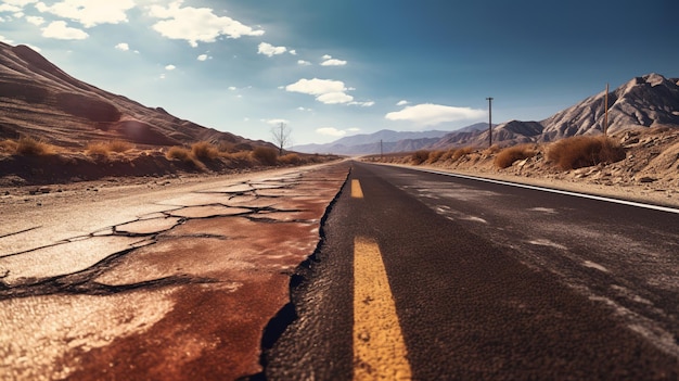 An Asphalt Road in the Sun