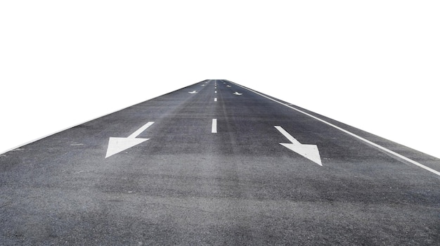 Asphalt road with arrows symbol of straight route