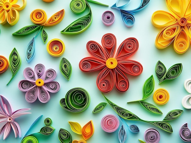 Photo assembling intricate paper quilling designs