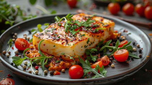 An assiette with Lasagne bolognaise prepared for consumption culinary photography